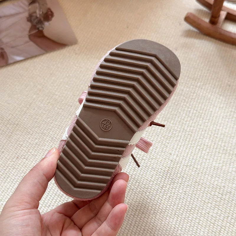 Girls Casual Sneakers 2025 Autumn New Toddler Flat Shoes Flower Children Retro Classic Fashion Non-slip Kids Running Sport Shoes