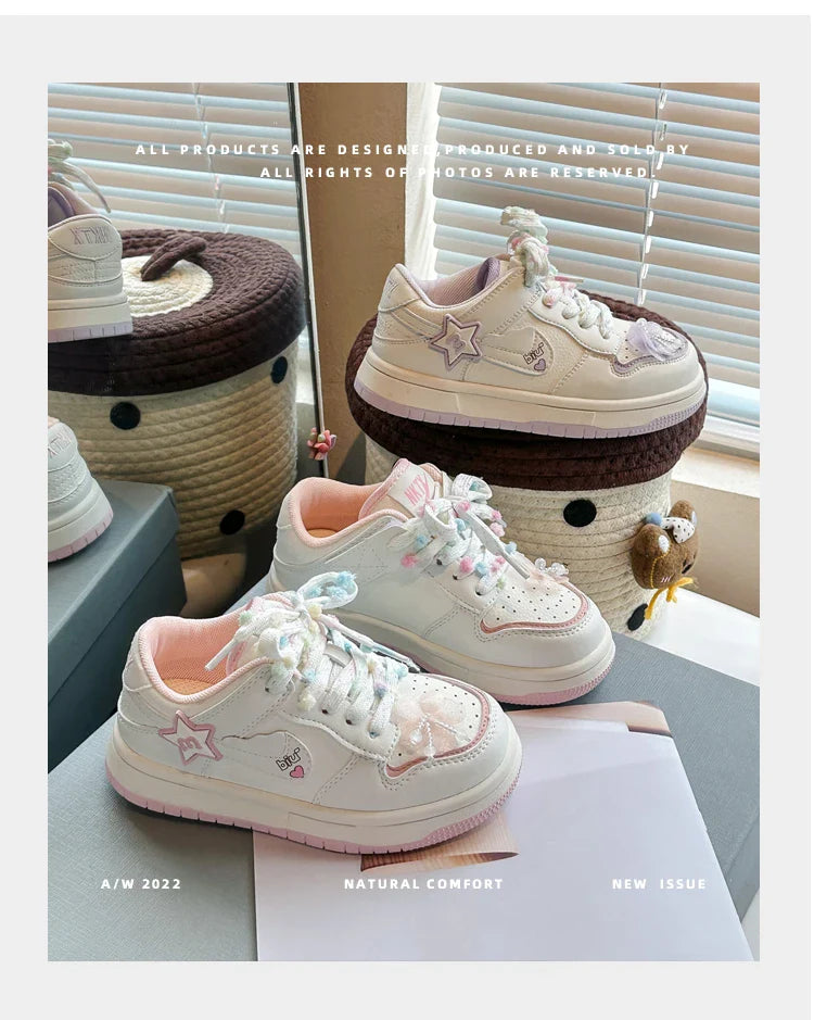 Girls' white sneakers 2025 autumn New leather breathable casual shoes, girls' soft-soled sports shoes and running shoes