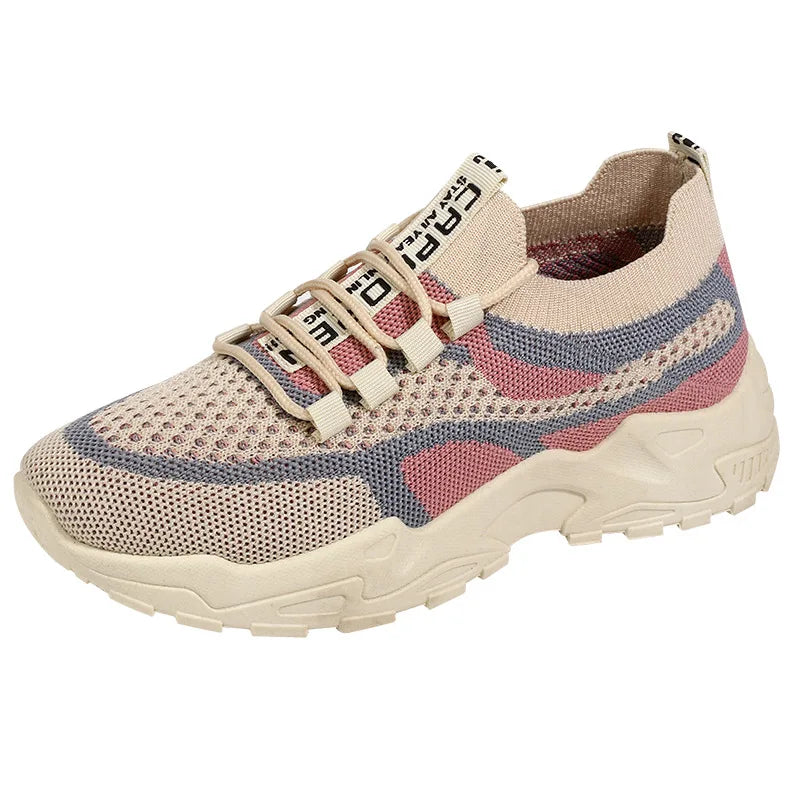Chunky Sneakers 2025 Women's Casual Shoes Spring And Autumn Air Mesh Breathable Sports Shoes For Women's Soft Sole Running Shoes