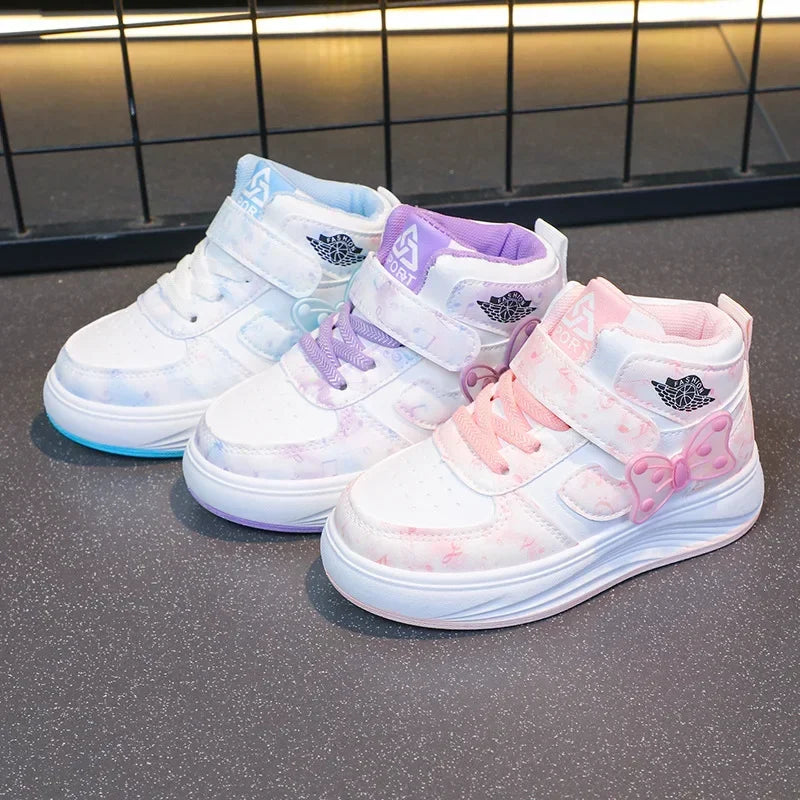 2025 Children's SneakersGirls Casual Shoes Student Shoes Anti-slip Teen Sport Pink Blue Shoes Size 26-37