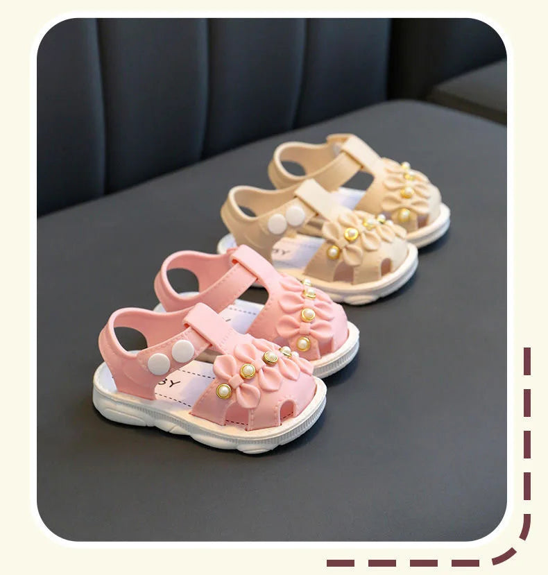 Infant Girls Sandals Summer Baby Shoes Can Make Sounds Cute Bow Princesses Kid Toddler Children Soft First Walkers