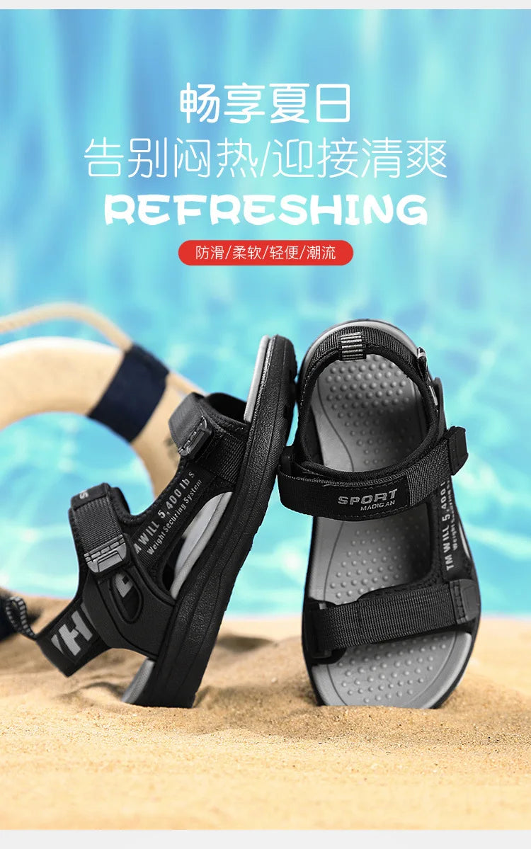2024 Summer Kids Sandals Breathable Boys Sandals Soft Comfortable Children's Shoes Outdoor Beach Girls Lightweight Slippers