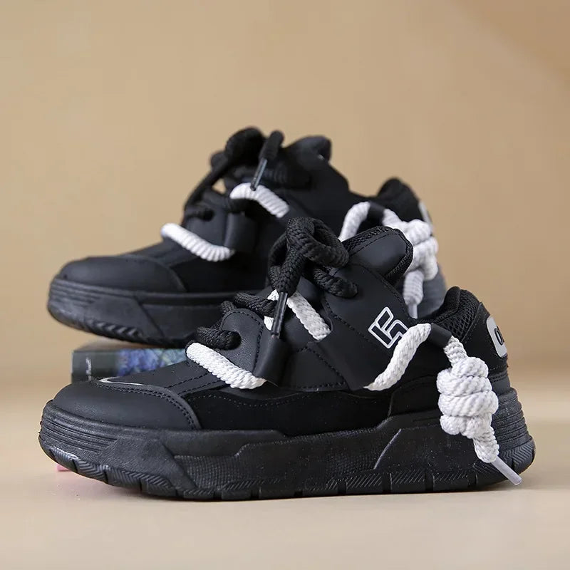 Trendy Women's Men Chunky Sneakers Versatile Casual Thick Soled Board Shoes Female Little White Shoes Walking Shoe Hombre Mujer