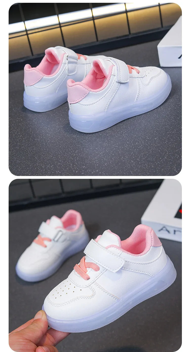 Zapatos Fashion Girls' Sneakers 2025 Spring New Kids Luminous Shoes Breath Boys Shoes Anti Slip Girls Casual Shoe Кроссовки