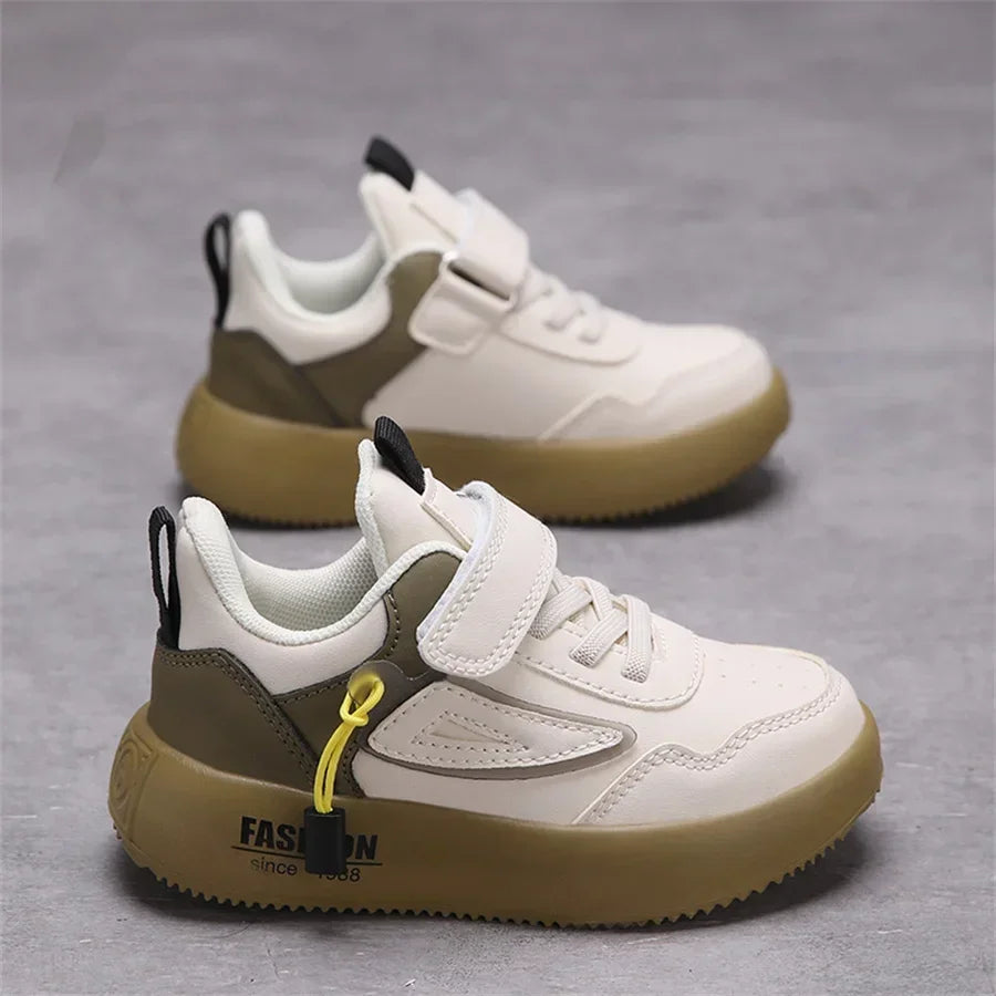 Tenis Sneakers Kids Spring/Autumn New Boys Girls Sports Shoes Casual Board Shoes Leather Soft Soled Children Small White Shoes