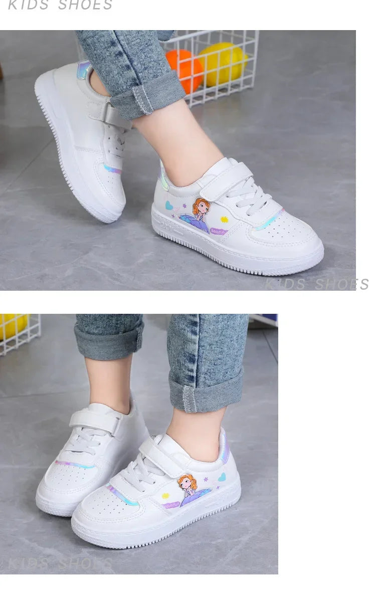 Kids Sneakers Four Seasons Girls Fashion Sports Running Shoes Non-slip Children's Flat Shoes Casual Breathable Outdoor Sneaker