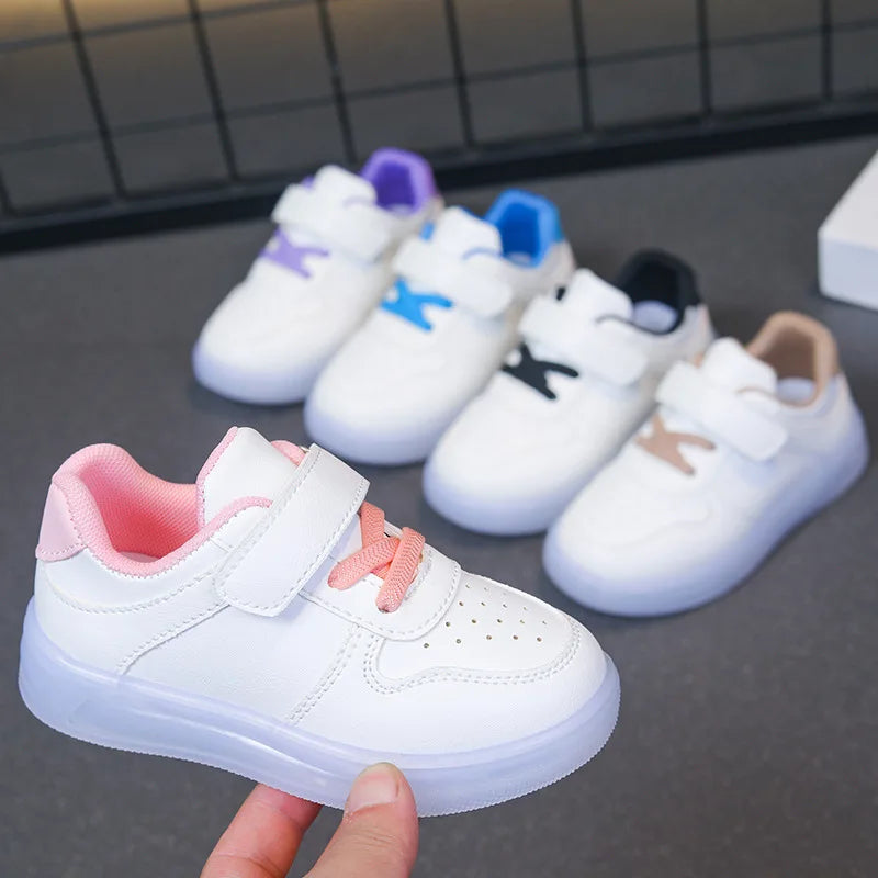 Zapatos Fashion Girls' Sneakers 2025 Spring New Kids Luminous Shoes Breath Boys Shoes Anti Slip Girls Casual Shoe Кроссовки