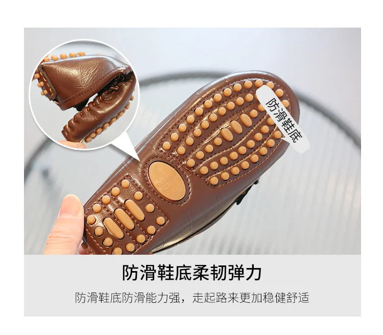 Kids Shoes Boys Girls Slip on Casual Shoes Children Shallow Soft Sole Leather Shoe Toddler Light Flat Loafers Zapatos Niño 여아구두