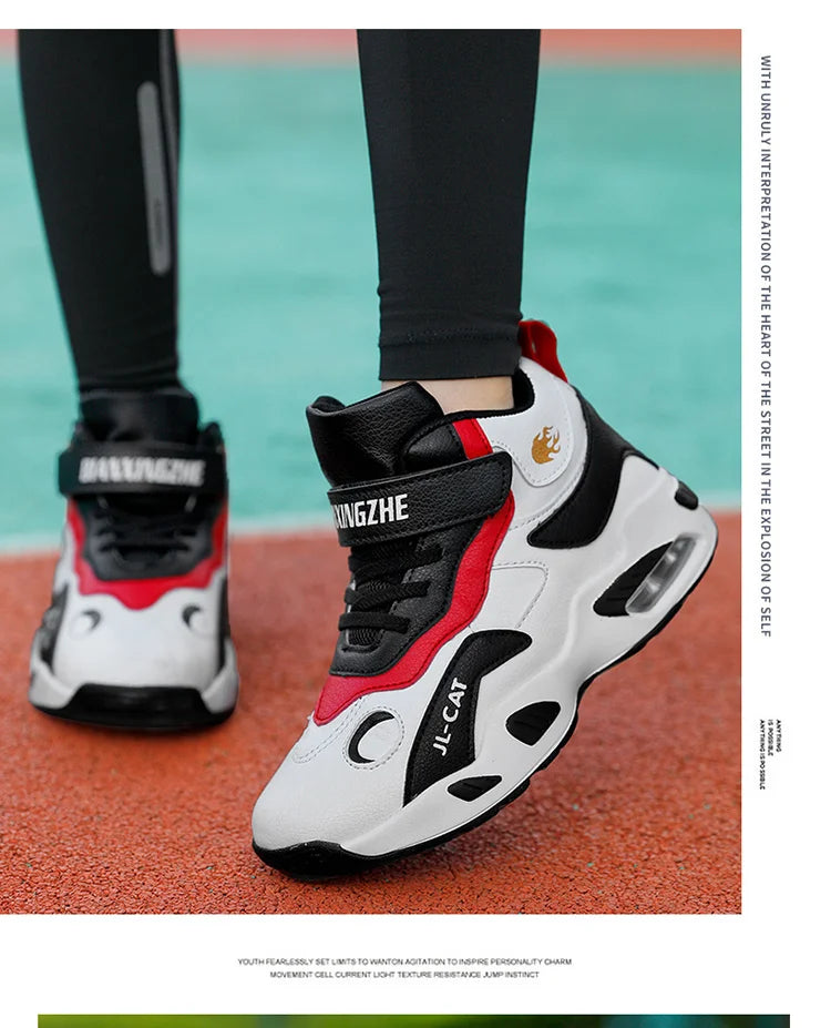 2024 Kids Basketball Shoes Boys Student Sports Shoes School Daily Outdoor Running Sneakers High Top Children Basketball Sneakers