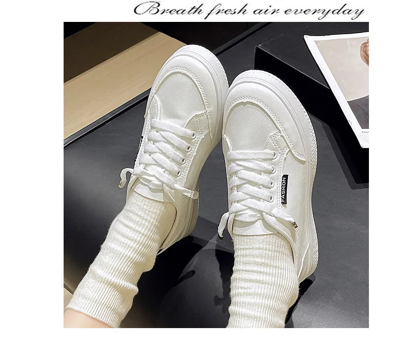Women's Fashion White Sneakers 2025 New Spring and Autumn Flat Casual Shoes ins Breathable Thin Summer Sneakers