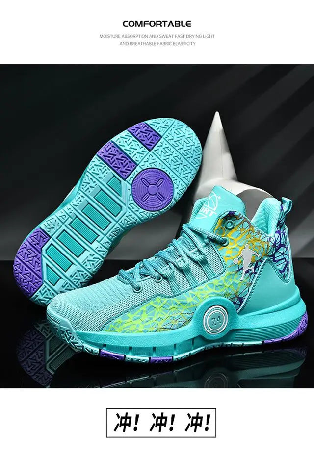 High Quality Basketball Shoes Men Sneakers Boys Basket Shoes Autumn High Top Anti-slip Outdoor Sports Shoes Trainer Male Summer
