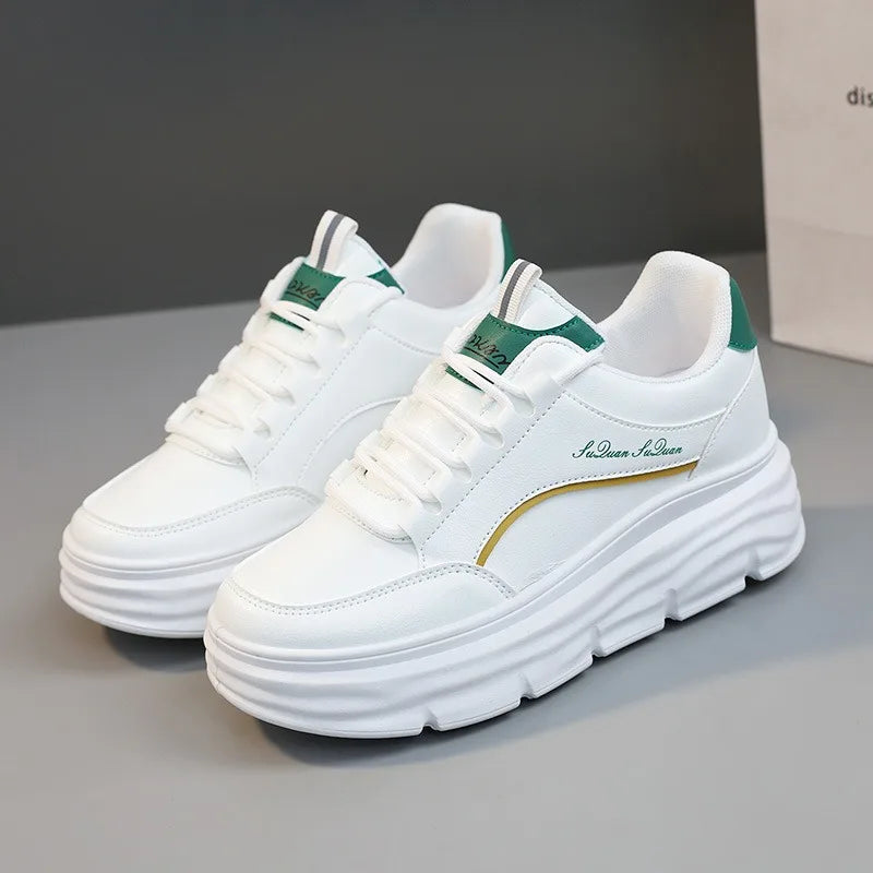 Women's Sneakers Spring Trend Lace-up Platform Casual Shoes Student Small White Shoe Old Dad Style Soft Sole Flat Shoe Versatile