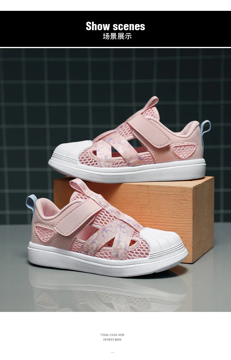 Fashion Children Soft Casual Shoes Girls Light Chunky Air Mesh Sneakers Kid Summer 4 5 6 7 8 Princess Net Sport Footwear Korean