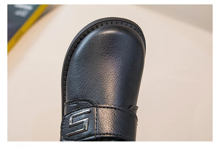 Boy Leather Shoe Spring Autumn Soft Kids Party Shoes Fashion Black Classic Children's Versatile Loafers for School Performance