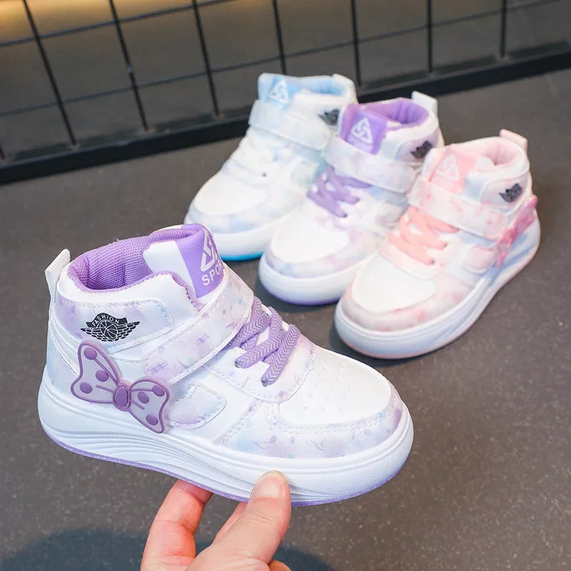 2025 Children's SneakersGirls Casual Shoes Student Shoes Anti-slip Teen Sport Pink Blue Shoes Size 26-37