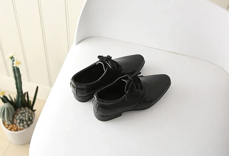 Iawesome Boys Leather Shoes Kids Flats Lace-up Children's Wedding Shoes For Toddlers Boy Big Boys Fashion For Performance