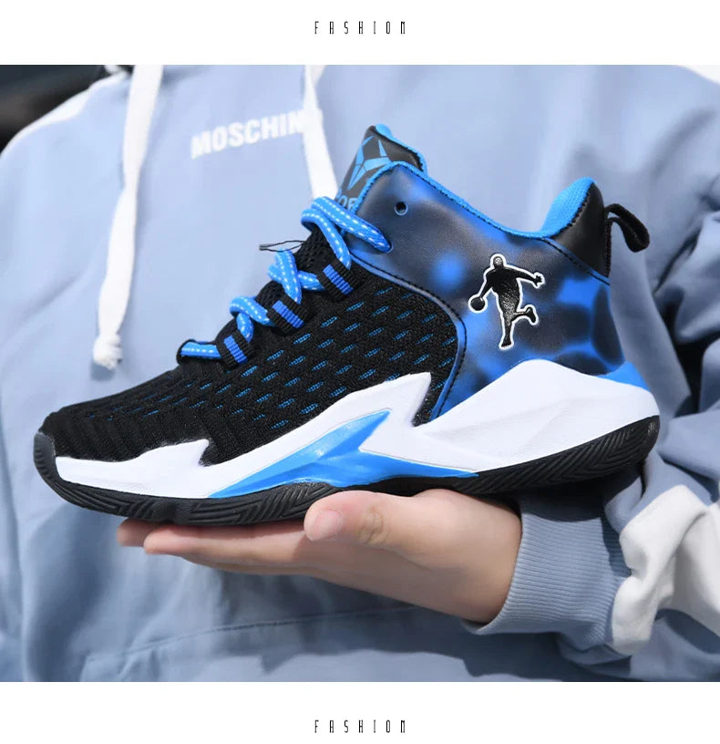 Boys Brand Mesh Basketball Shoes 8 Kids Sneakers Thick Sole Non-slip Children Sports Shoes Child Boy Basket Trainer Shoes Girls