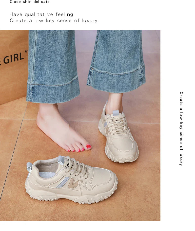 Low-top casual sneakers for women, versatile sports shoes, chunky dad shoes, slip-resistant and durable fashion shoes, KT299-1