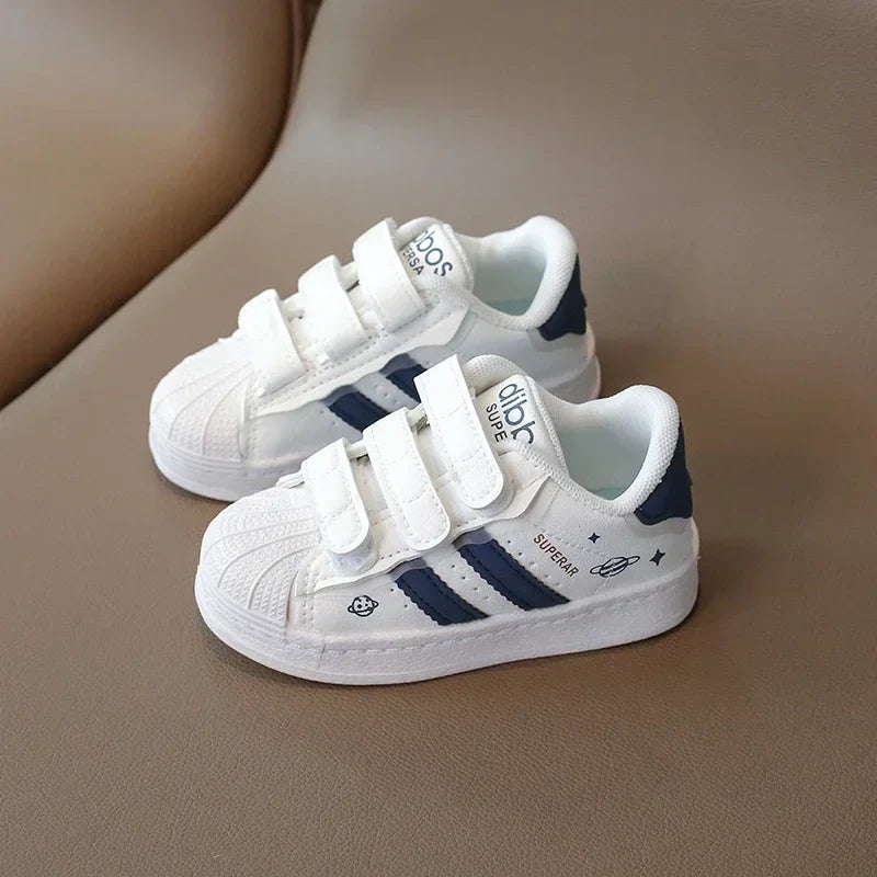 Children's Sneakers Kids Fashion Design White Non-slip Casual Shoes for Boys Girls Hook Breathable Sneakers Toddler Outdoor Shoe