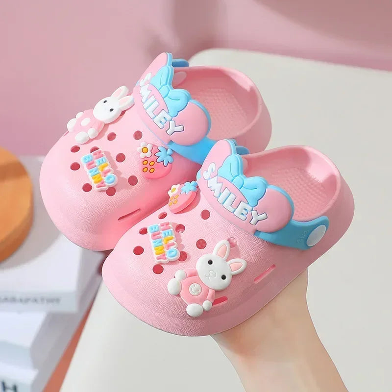 2024 Summer Baby Girl Sandals Cute Cartoon Slippers Newborn Infant Indoor Bath Anti-slip Shoes Baby Boy Beach Sandals