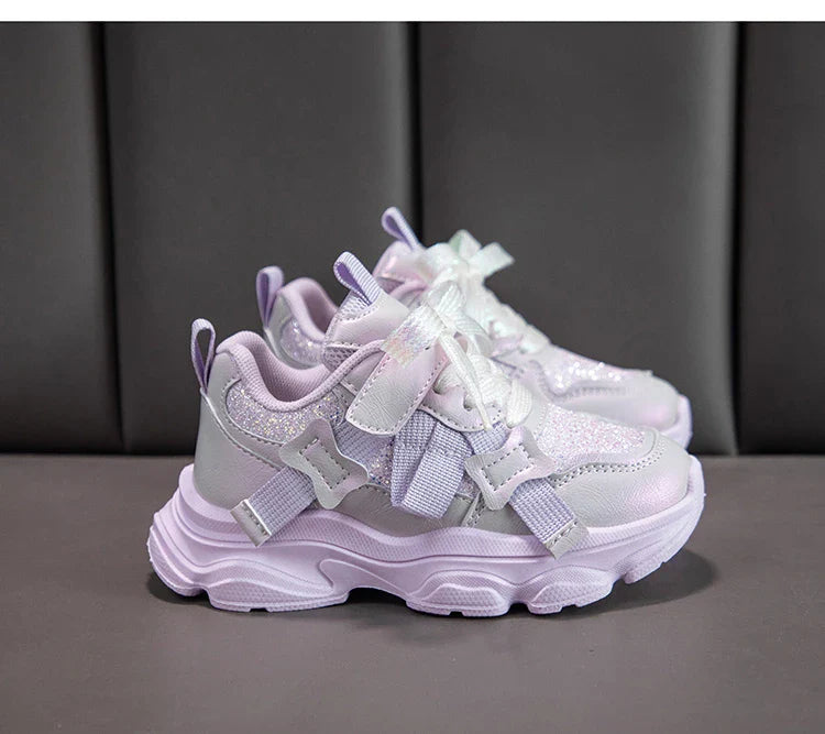 Fashion Versatile Sneakers for Girls 2026 New Autumn Toddler Running Shoes Soft Sole All-day Comfort Kids School Sports Sneakers