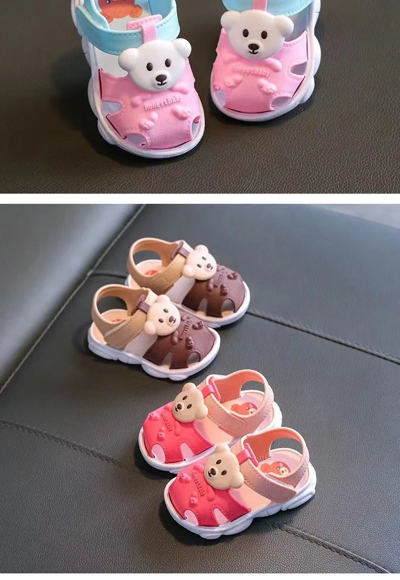 1-3 Years Baby Sandals Summer Little Kids Beach Shoes For Baby Quick Dry Toddler Boys Girls Cute Sandals Brown, Pink, Red, Blue