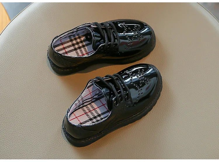 Boys Girls Fashion Leather Shoes 2025 Children New Style Oxfords Kids Flats for Baby School Party Formal Wedding Leather Shoes