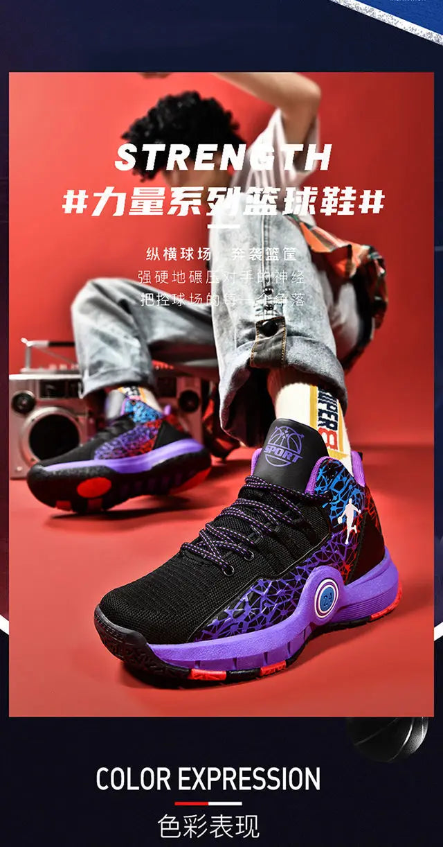 High Quality Basketball Shoes Men Sneakers Boys Basket Shoes Autumn High Top Anti-slip Outdoor Sports Shoes Trainer Male Summer