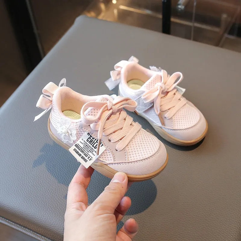 Kids Breathable Mesh Sneakers for Girls 2025 New Autumn Toddler Walking Shoes Non-slip Lightweight Comfort First Walker Footwear