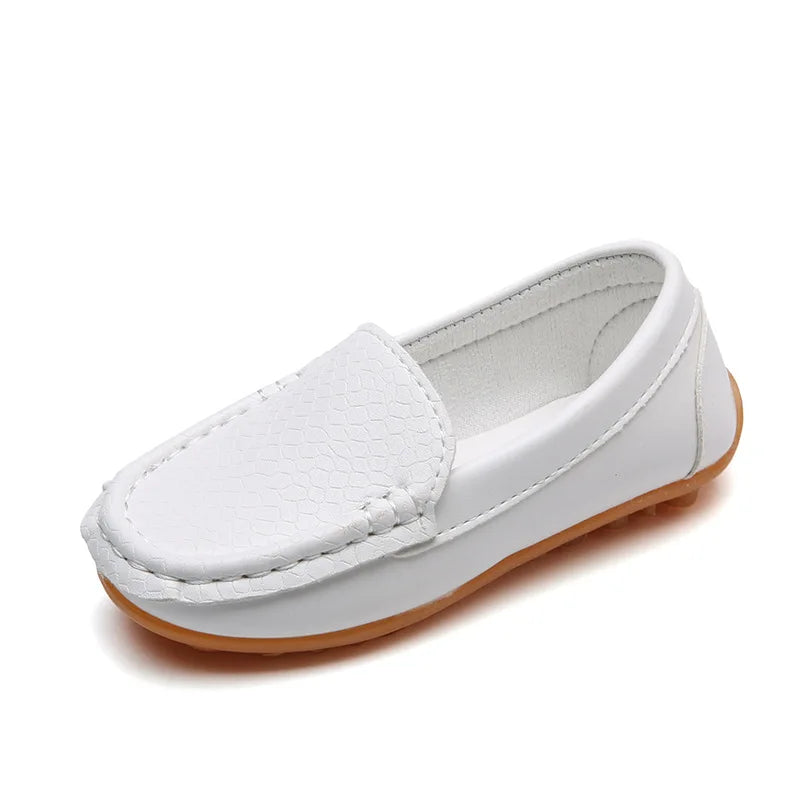 Kids Casual Shoes Flat Candy Colors Unisex Boys Girls Soft Loafers Slip-on PU Leather Shoes For Children Size 21-38 Moccasin Hot