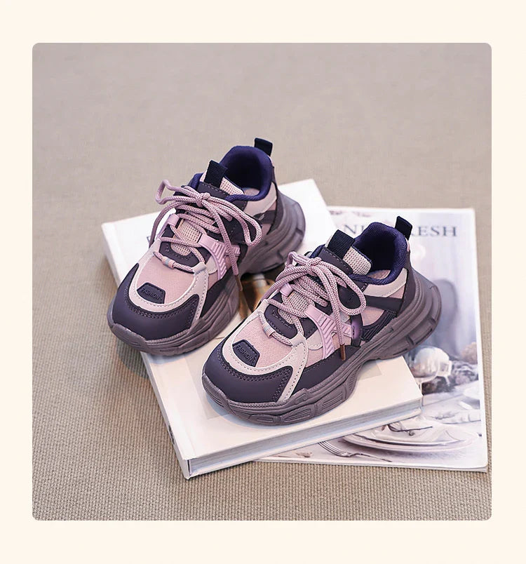 Kids Sneakers Handsome Girls Running Shoes Mesh Breathable  New Girls Sports Shoes Thick Soft Sole Comfort for Students