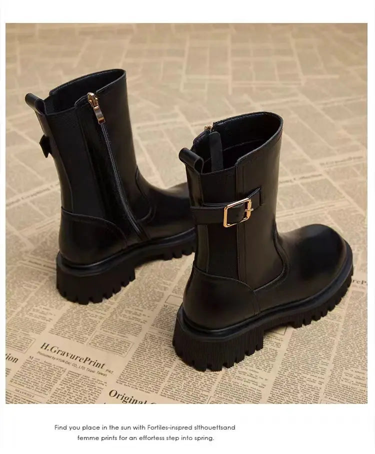 Women's Boots Designer Heeled Shoes Leather Retro Ankle Boots 2025 Fashion Goth Chelsea Boots New Walking Cozy Dress Mujer Botas