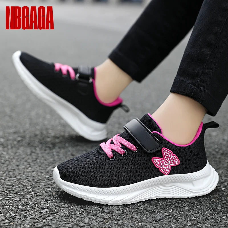 Girls' Breathable Mesh Sneakers with Bowknot Anti - Slip Casual Running Shoes for Kids Summer Sale Children's Sports Shoes