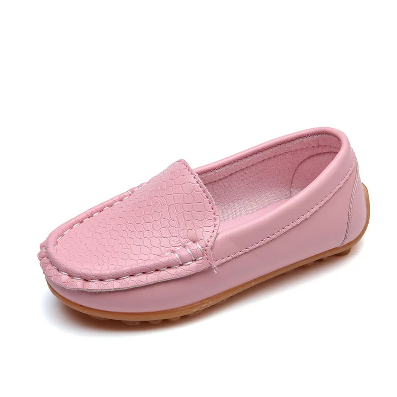 Kids Casual Shoes Flat Candy Colors Unisex Boys Girls Soft Loafers Slip-on PU Leather Shoes For Children Size 21-38 Moccasin Hot