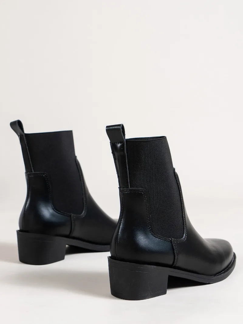 Fashion Boots Women's Short Boots 2023 New Style Thick Heel Chelsea Boots Women's Versatile Elastic Thin Boots Comfortable