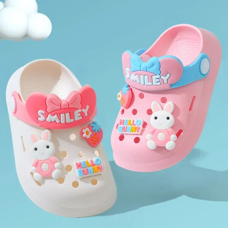 2024 Summer Baby Girl Sandals Cute Cartoon Slippers Newborn Infant Indoor Bath Anti-slip Shoes Baby Boy Beach Sandals