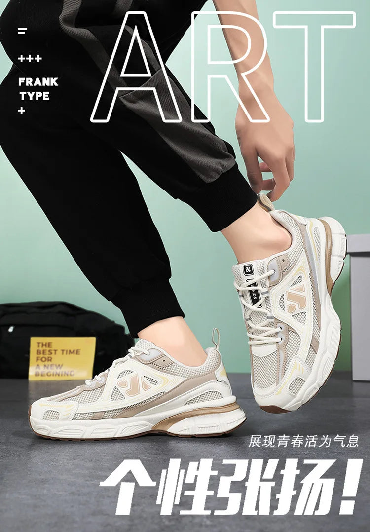 Men's Sneakers Fashion Breathable Sports Shoes Outdoor Running Shoes for Men Lace Up Platform Training Sneakers Tenis Masculino