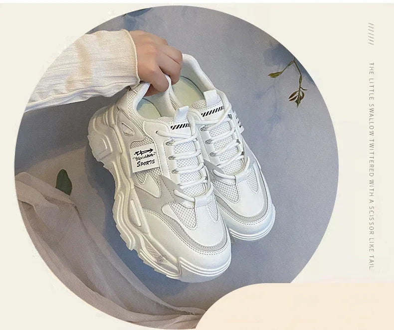 Womens Shoes  Fashion Trend Breathable Mesh Sneakers Women Comfortable Soft Bottom Casual Platform Shoes Zapatos Mujer