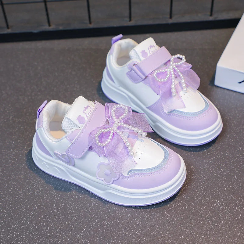 Girls Athletic Shoes Lightweight Princess Casual Sneakers Non Slip Soft Sole Toddler Kids School Tennis Fashion Shoes for Girls