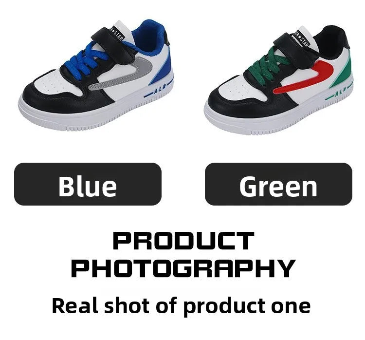 Boys' Single Shoes 2025 Spring Autumn New Breathable Color Block Board Shoes for Kids Sports Casual Sneakers