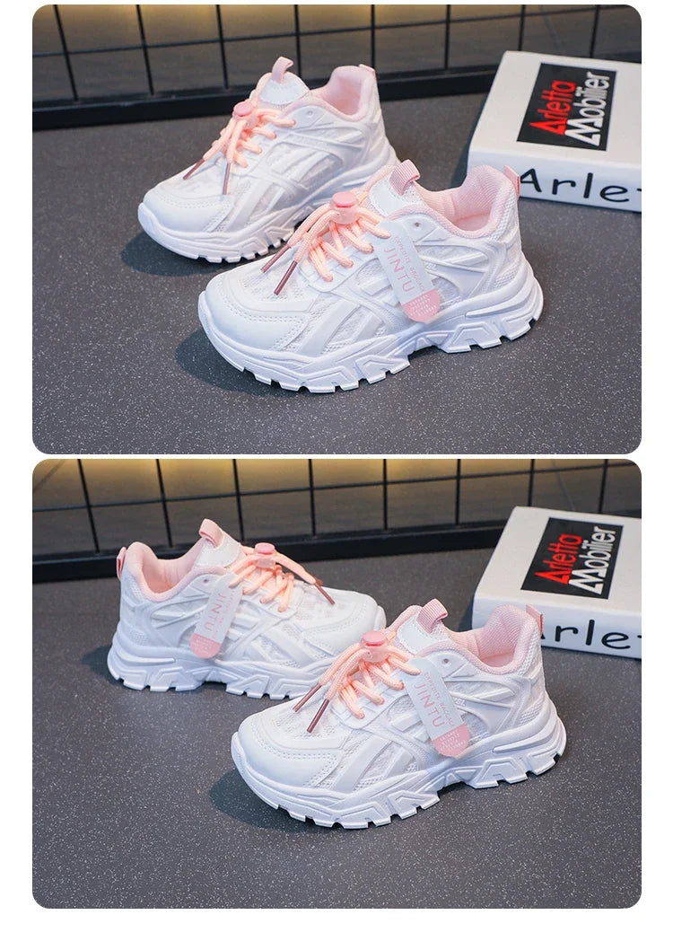 Girls Sneakers  Children Casual Shoes Mesh Platform Designer Tennis Sneaker 6 To 12 Years Kids Sports Shoe for Girl