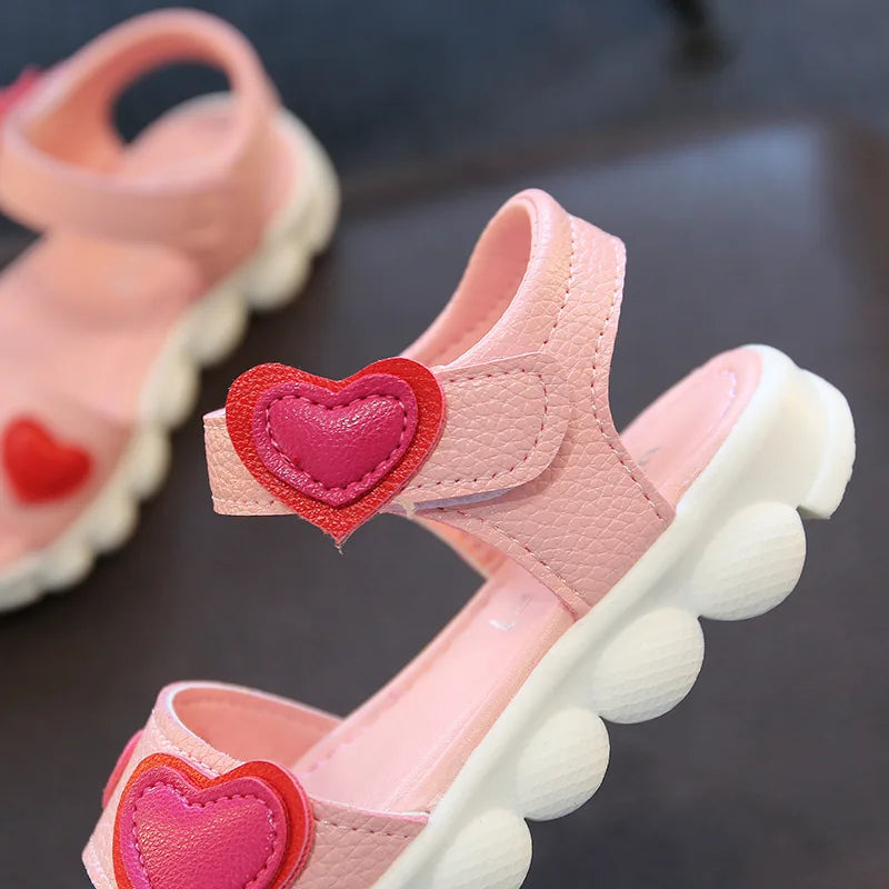 Sandalias New Children Sandals for Girls Korean Fashion Open Toe Anti Slip Beach Sandals Casual Comfortable Soft Sole Kids Shoes