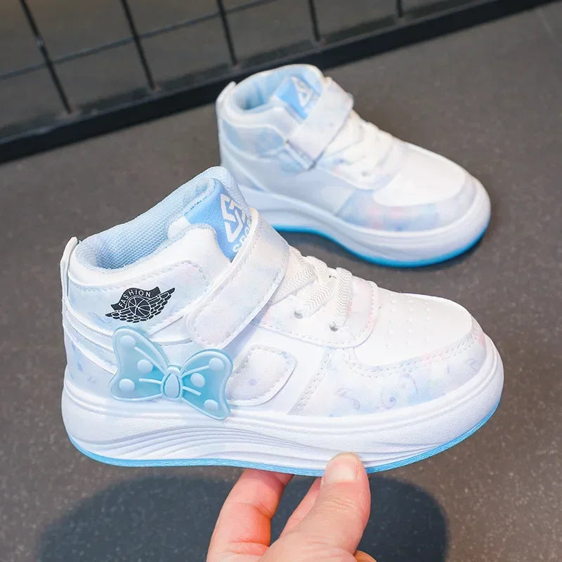 2025 Children's SneakersGirls Casual Shoes Student Shoes Anti-slip Teen Sport Pink Blue Shoes Size 26-37