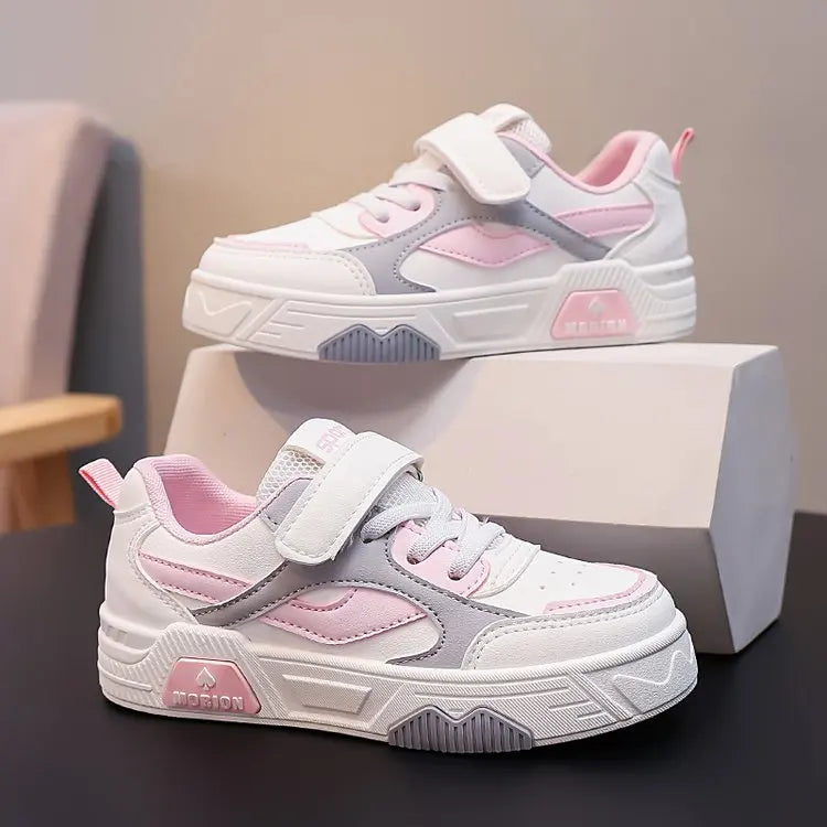 Tenis Sneakers Kids Spring/Autumn New Boys Girls Sports Shoes Casual Board Shoes Leather Soft Soled Children Small White Shoes