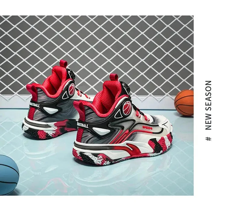 Boys Basketball Shoes Training Running Sports Sneakers Spring Autumn New Style Middle Large Children Boy Knob Movement Footwear