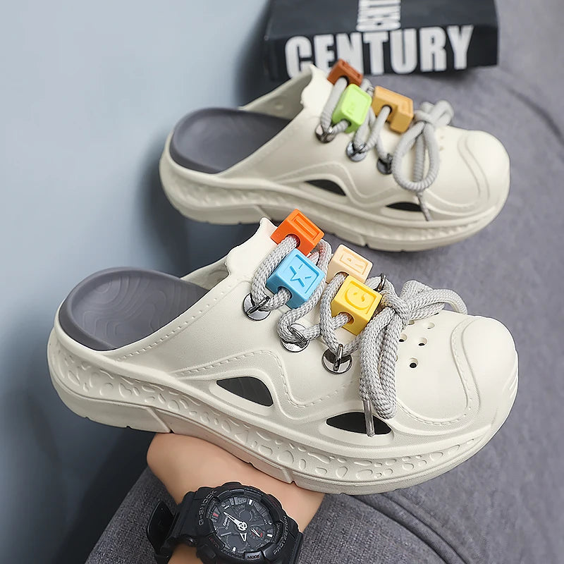 Summer Slippers for Men and Women, Non-Slip Toe-Toe Outdoor Thick-Soled Wear-Resistant Casual Beach Shoes Sandals