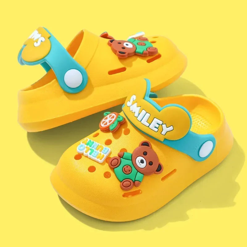 2024 Summer Baby Girl Sandals Cute Cartoon Slippers Newborn Infant Indoor Bath Anti-slip Shoes Baby Boy Beach Sandals
