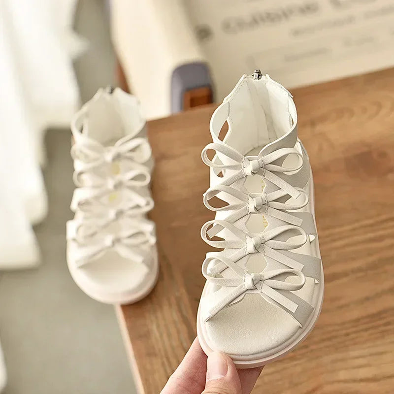 New Summer Kids Sandals for Girl Outdoor Beach Shoes Girls Gladiator Sandals Small Cute Bowknot Baby Toddler Girl Sandals 21-36
