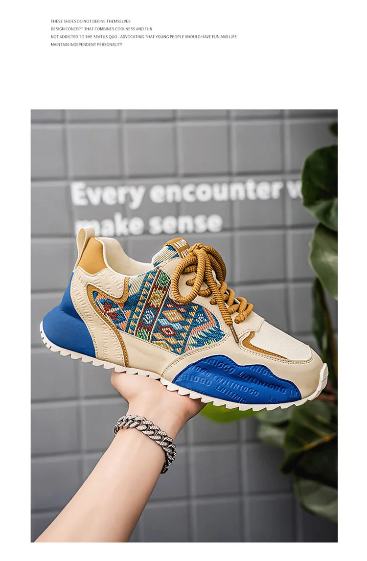 New Men's Sneakers Fashion Skateboard Shoes Outdoor Casual Running Shoes for Men Lace-up Platform Tenis Shoes Zapatillas Hombre