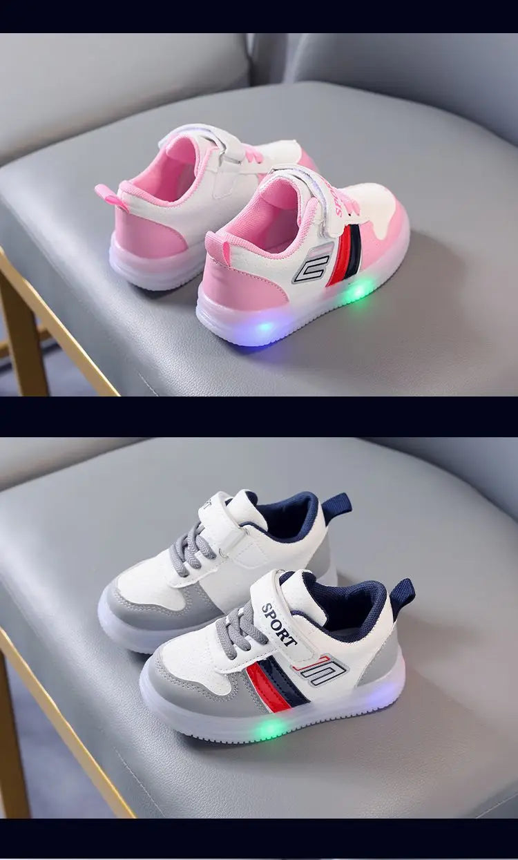 Boys Sneakers Sensor Lights Luminous Board Shoes Lightweight Skateboard Sneaker Kids Toddler Shoe Girls Walking Sport Footwear